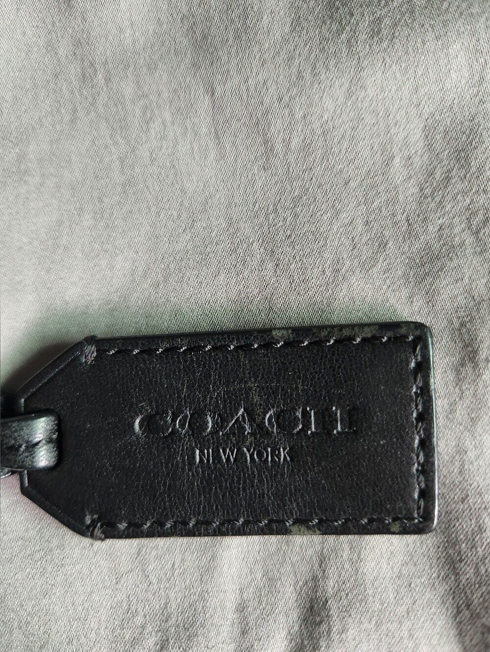Coach Leather Luggage Tag - Black 2.5 Inch